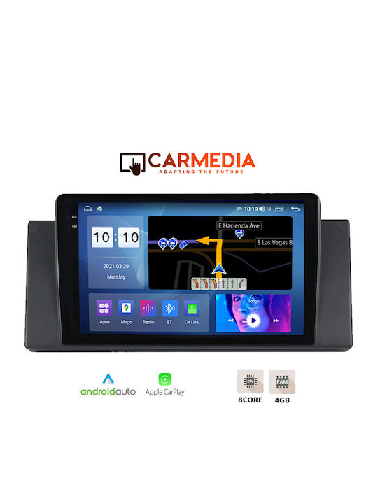 Carmedia Car Audio System for BMW Series 5 (E39) / X5 (E53) 1997-2005 (Bluetooth/USB/WiFi/GPS/Apple-Carplay/Android-Auto) with Touch Screen 9"