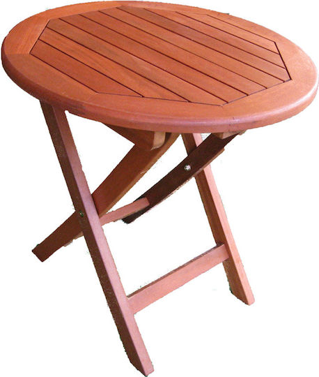 Wooden Auxiliary Table for Small Outdoor Spaces Foldable Yellow Balau 50x50x50cm