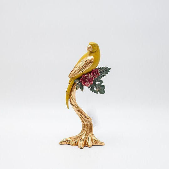 Table Decorative Parrot Polyresin Gold 11x7x21.5cm Pack 2 Pieces