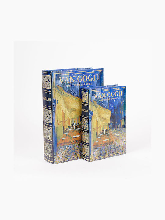 Estheti Home S/2 Διακοσμητικα Κουτια Van Gogh Ξυλινο Μπλε 30x21x7cm 819-00285
