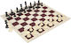 Heavy Chess Set Metal-weighted Plastic Pieces Dcp03h King 96 Mm + Roll-up Chessboard 57 Mm Squares In Brown Color