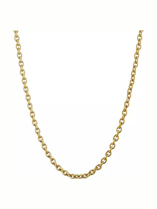 Oxzen Chain Neck made of Steel Gold-plated Thin...