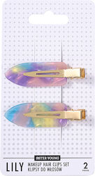 Sister Young Lily Makeup Hair Clips Set Pink Purple 2 Τεμάχια