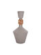 Decorative Floor Vase Fb94661.03 Fiber Cement Gray--Teak Wood Φ60x115cm