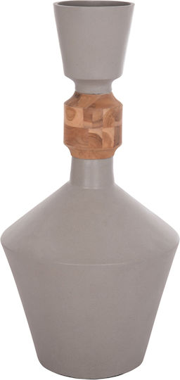 Vază Decorativă De Podea Fb94661.03 Fiber Cement Gri Lemn De Teak Ø60x115cm