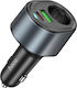 Hoco Зарядно за кола 35W 3Спецификация Бързо Зареждане с Портове: 1xUSB 2xType-C Черен Цвят