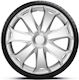 4racing Car Hubcaps Mega 1 Piece 14 Inches Silver 140144s