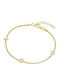 Vogue Women's Silver Gold Plated Bracelet with Zircon 19cm