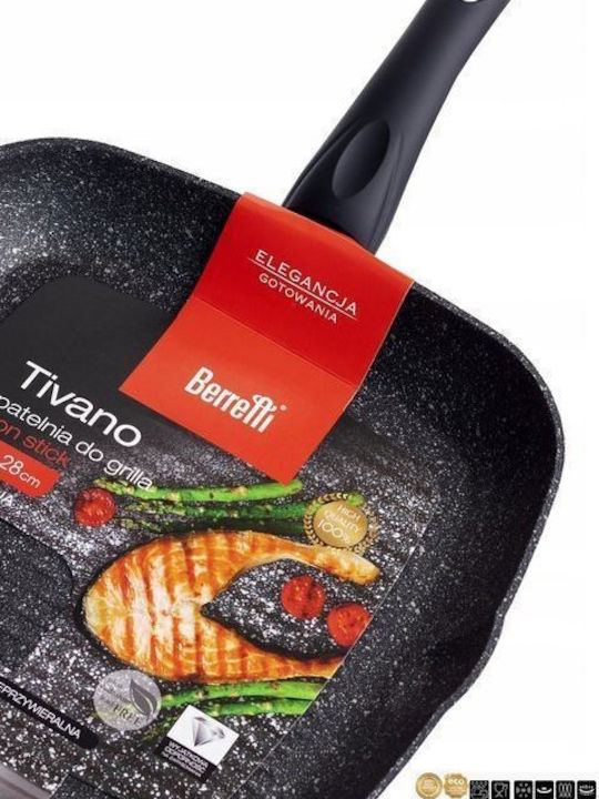 Berretti Tivano Aluminum Grill Pan with Non-Stick Interior Coating 28cm