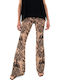Women's Fabric Trousers Flared Brown-black