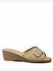 Damenplattformen Beige