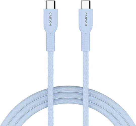 Canyon Geflochtenes USB 2.0 Kabel USB-C männlich - USB-C 60W PD Blau 1m
