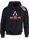 Κέντημα Στάμπα Assassin Creed Logo Ανδρική Φούτερ Κουκούλα Takeposition Μαύρο