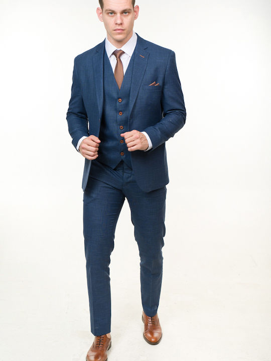 Men's Groom's Suit with Vest Navy 1-1.302.140.701.11482 Navy 52 L
