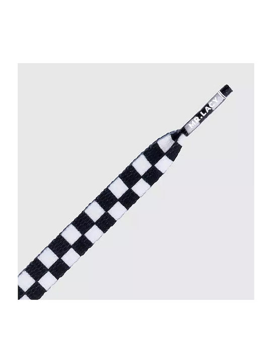 Mr Lacy Printiescheckered 130cm Blkwht Unisex Κορδόνι