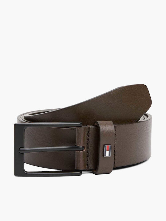 Tommy Hilfiger Layton Ανδρική Ζώνη Δερμάτινη Καφέ
