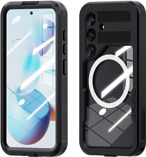 Shellbox 360 Full Cover Plastic / Silicon Impermeabil Negru (Galaxy S25)