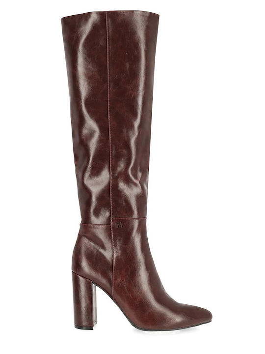 Synthetic Leather High Heel Women's Boots Krystal Tabac Brown