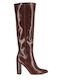 Synthetic Leather High Heel Women's Boots Krystal Tabac Brown