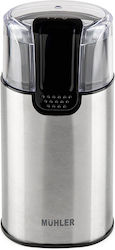 Muhler Elektrischer Kaffeemühle 150W mit einer Kapazität von 60gr Silber