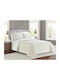 Monte Carlo Ivory Coverlet Set Liolios Home 250×240 Mattress Cases 50×70/2 Pieces 100% Silk/Satin & Quilted Embroidery