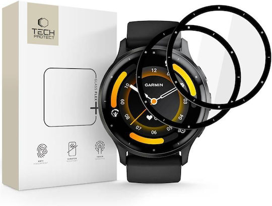 Hybrid Glass Tech-protect Glass Flex+ 2-pack Garmin Venu 3 Black