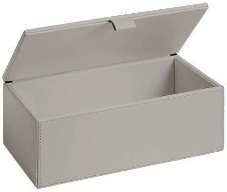 Decor Walther Box Lid Rectangular Artificial Leather Taupe 9.5x24.5x13 Cm