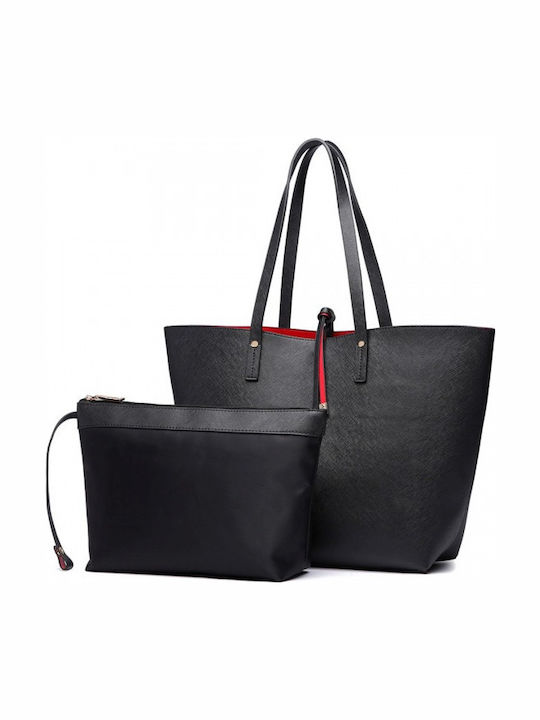 Γυναικεία Τσάντα Shopper Ώμου Μαύρη