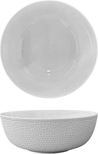 Dot Serving Bowl Round made of Porcelain White with Diameter 21cm 4pcs