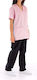 Women's Pink Pants & Blouse Set