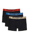 Men's Boxers Black/Red/Gold/Blue 3Pack