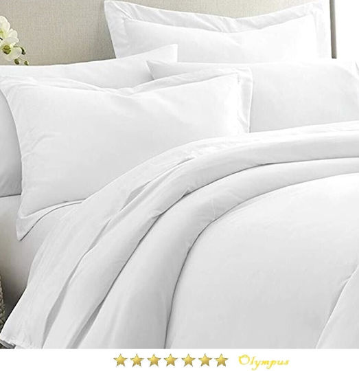 Cearceaf pentru hotel 130x200+28 Semi-dublu Bumbac Tc 300 Olympus Palatex Alb Potrivit 100% Bumbac