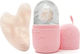Set Ρολό Πάγου Face Ice Roller Cube + Αυθεντικό Gua Sha Ροζ Χαλαζία