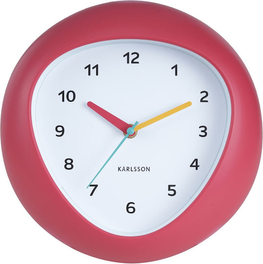 Karlsson Wanduhr Funky Vibes Rote – Modern Retro Wanduhr Ø25,5cm Leise Mechanismus