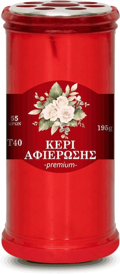 Clever Casa Κερί Αφιέρωσης Premium Τ40 Κόκκινο 55 Ωρών