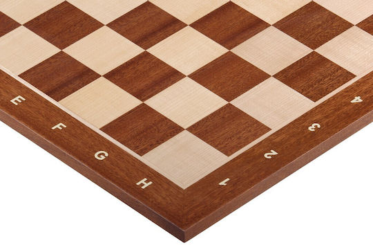 Chess Board No 5+ Description Mahogany Maple Inlay