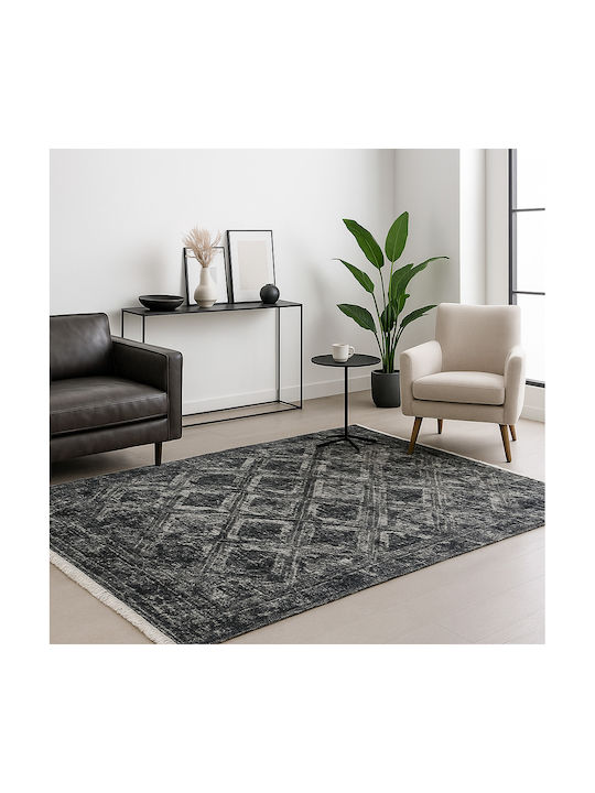 Saray Home Halic Covor Rectangular cu franjuri Gri