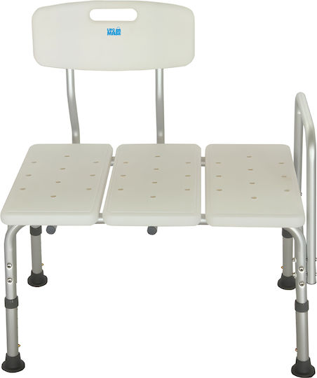Bath Transfer Bench Chair Linomag Adjustable Height Interchangeable Left Right Backrest Handle