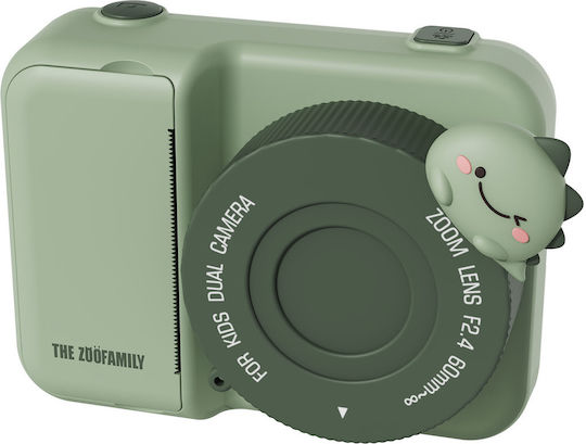 The Zoofamily Urban Zoo Dino Children's Camera 48MP with Thermal Printing Green