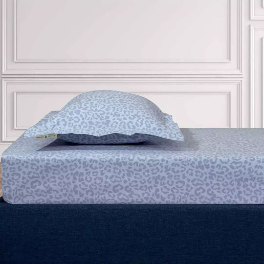 Greenwich Polo Club Sheet for Single Bed with Elastic 100x200+35cm. Loft 2288 Baby Blue