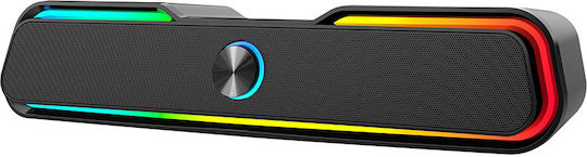 RED5 ZETA Computerlautsprecher mit RGB-Beleuchtung und Bluetooth Leistung 10W in Schwarz Farbe