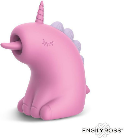 Engily Ross Cupcake Mini Δονητής Μασάζ 360º Rotating Tongue 7.8cm Ροζ