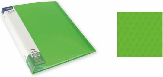 Soft Embossed A4 Display Book 10 Plastic Sleeves Pp Diamond Green Sp-75014 Spree