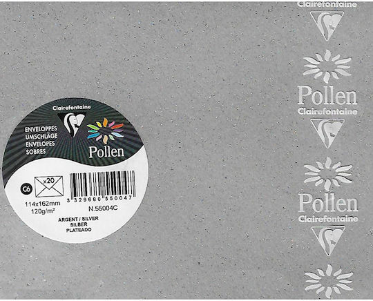 Clairefontaine Σετ Φάκελοι Προσκλητηρίων 20τμχ 11.4x16.2εκ. Γκρι
