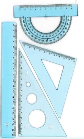 Geometrische Werkzeuge Satz 4 Stück/20 cm Blau