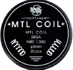 Mtl Coil 28ga Ni80 1.3ω 3mm 20 Stück Yachtvape Mtl Coil 28ga Ni80 1.3ω 3mm 20 Stück Yachtvape