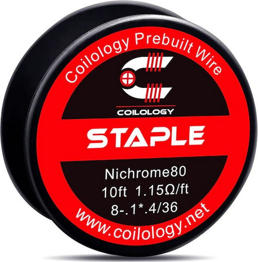 Coilology Staple Prebuilt Spool Wire Ni80 8-.1*.4/36 1.15ohm/ft 3m