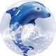 Balon Folie Rotund Light Blue Delfin 45buc