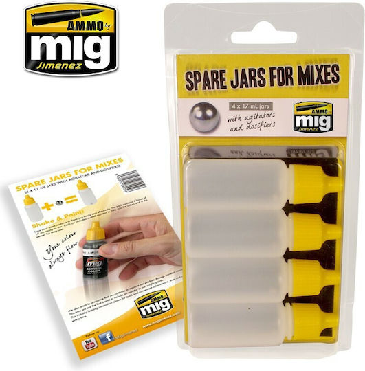 Ammo Spare Jars Mixes 4 X 17ml Empty Bottles For Color Mixes 4 X 17ml