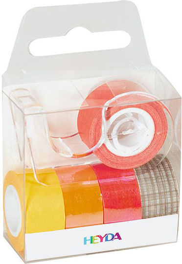 Mask Tape Dekorative Klebebänder Heyda Set 5Stücke Geschenk Basis Soft Hellgelb-Orange